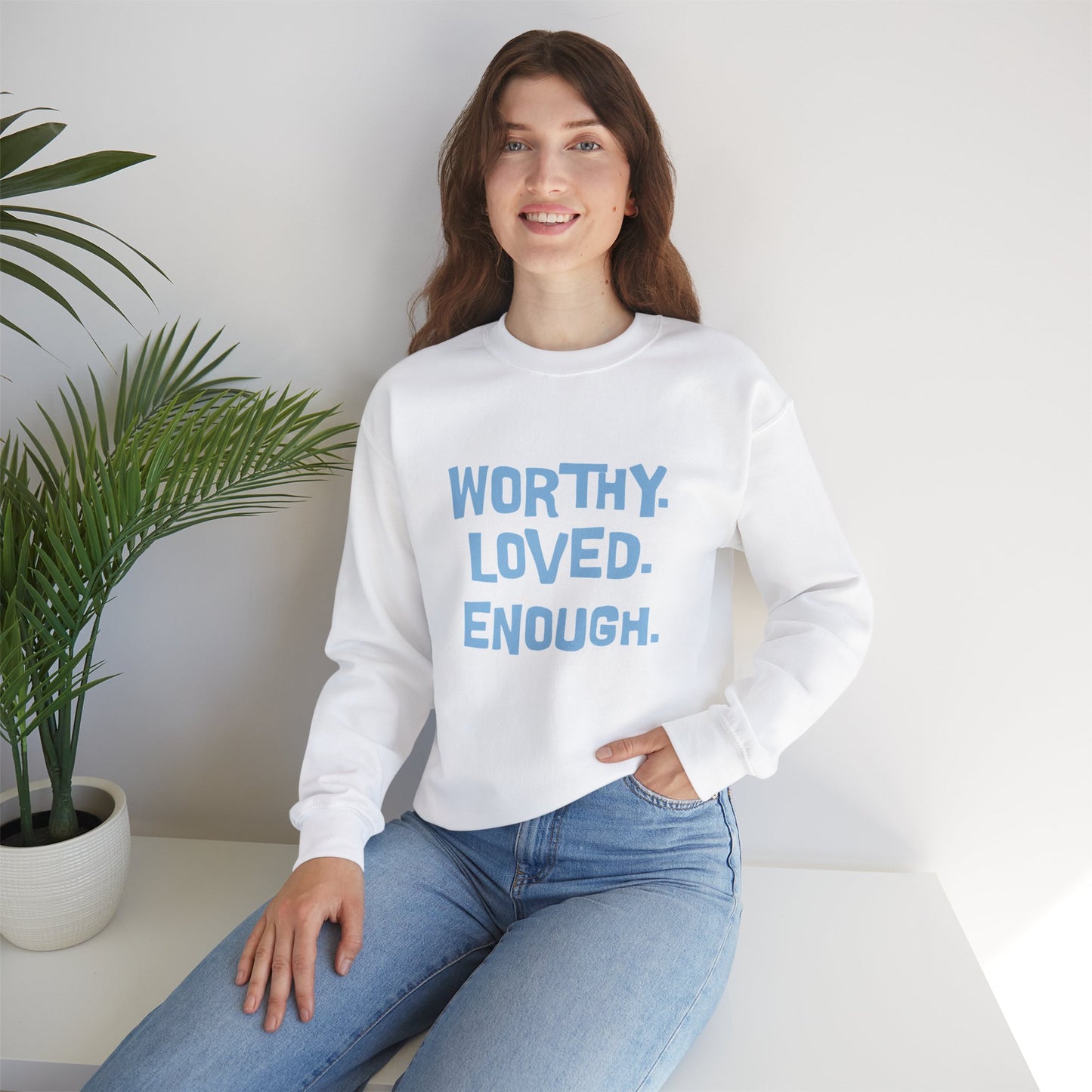 Worthy Loved Enough Crewneck Sweatshirt - Unisex Heavy Blend