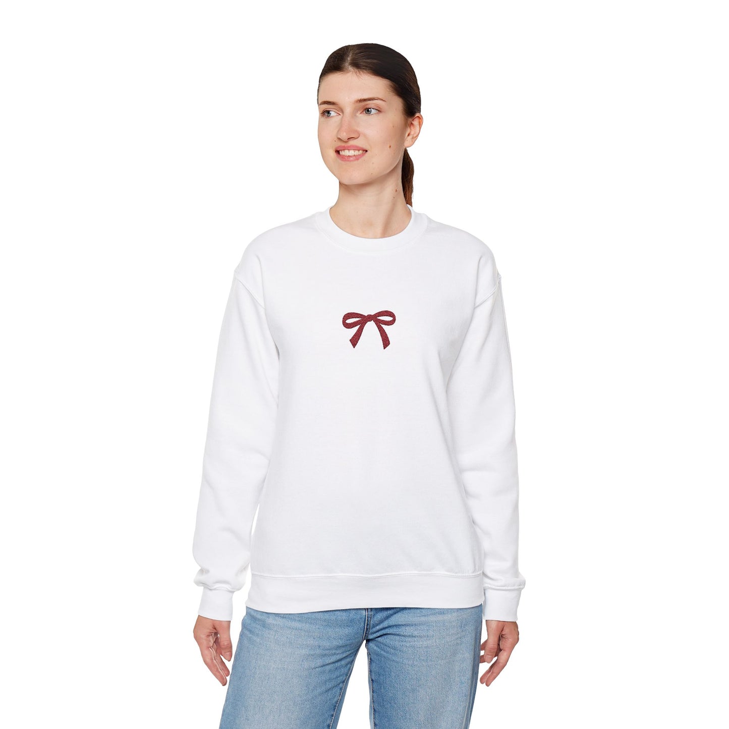 Minimalist Bow Crewneck Sweatshirt for Cozy Style