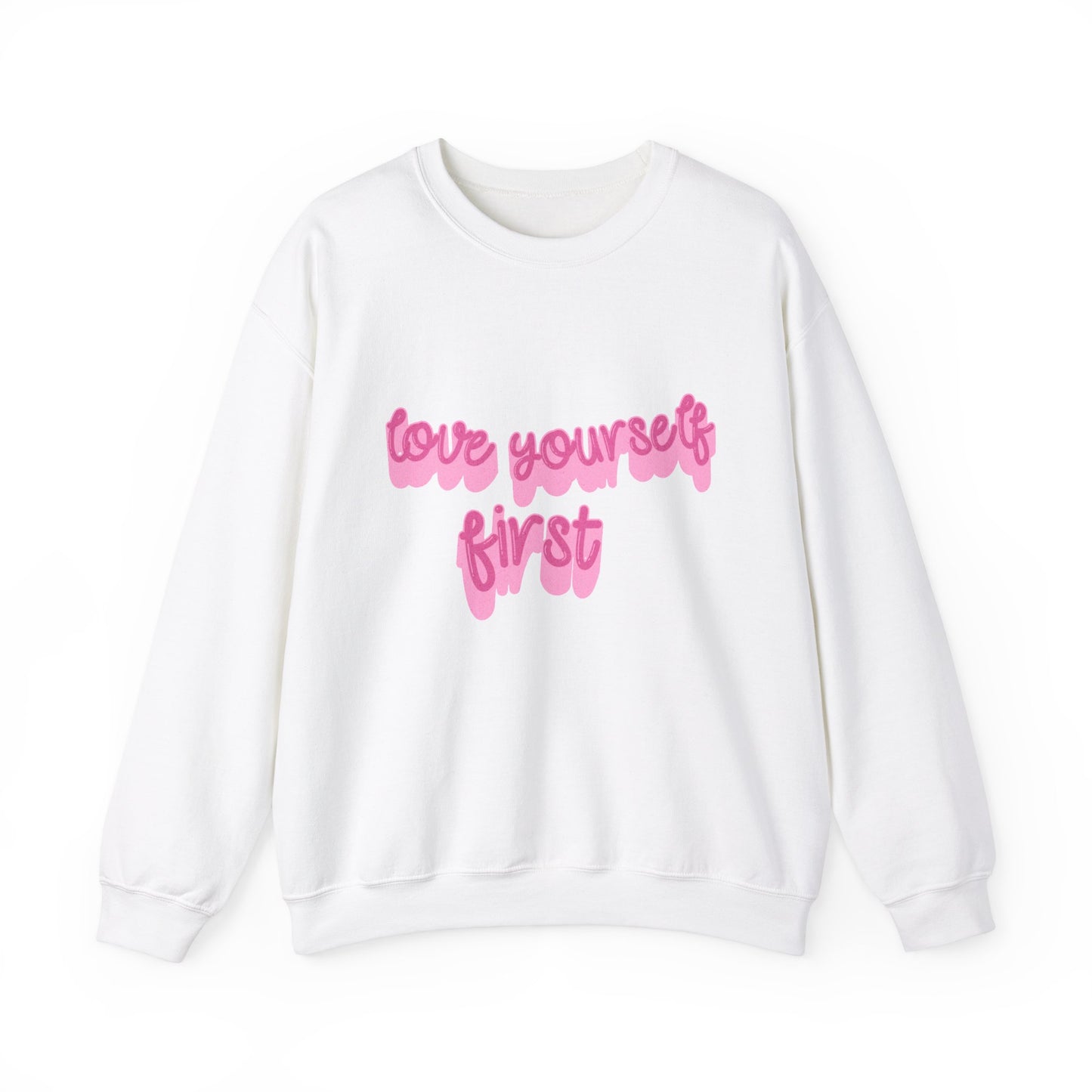 Love Yourself First Unisex Sweatshirt mit Rundhalsausschnitt aus schwerer Mischung