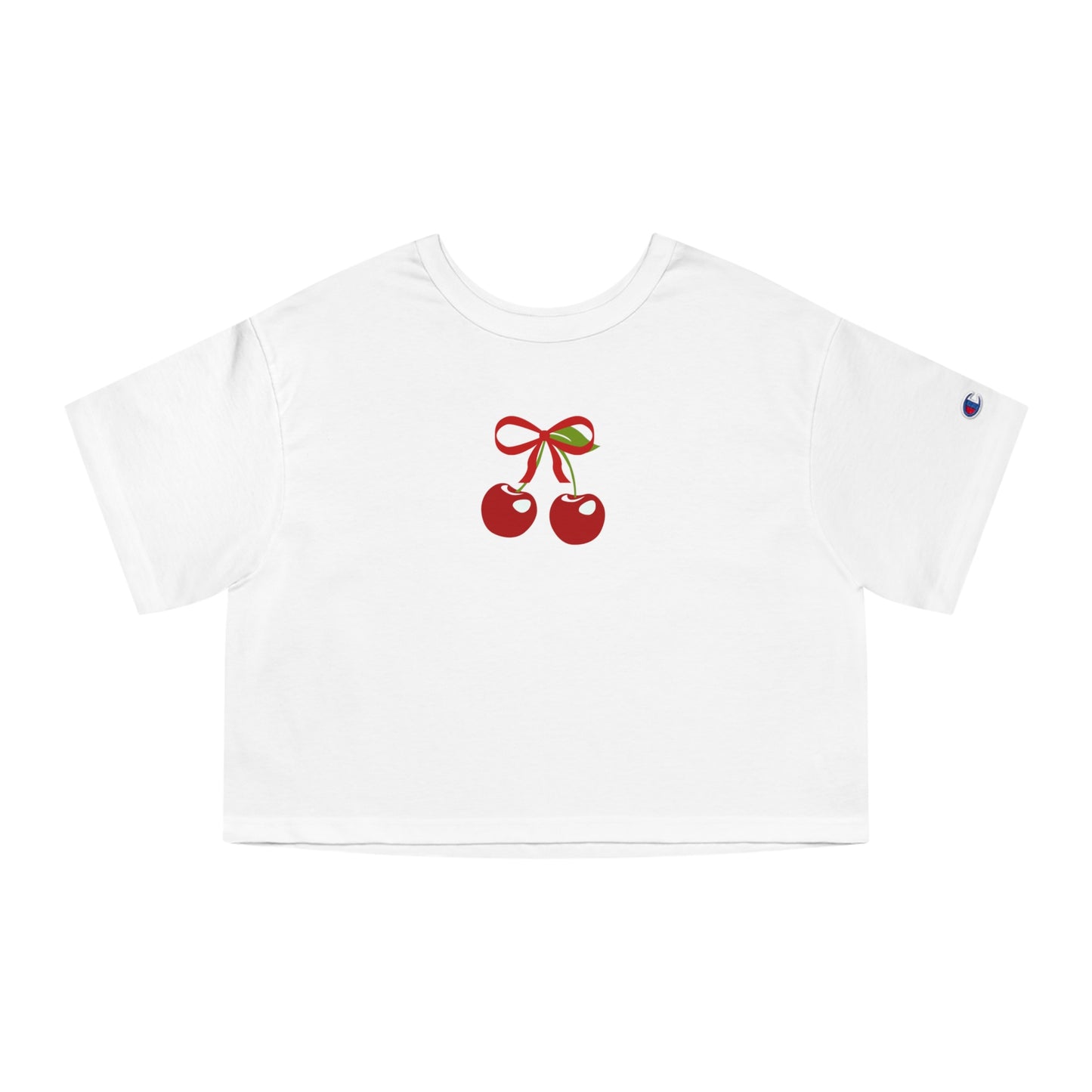 Cute Cherry Bow Cropped T-Shirt for Women