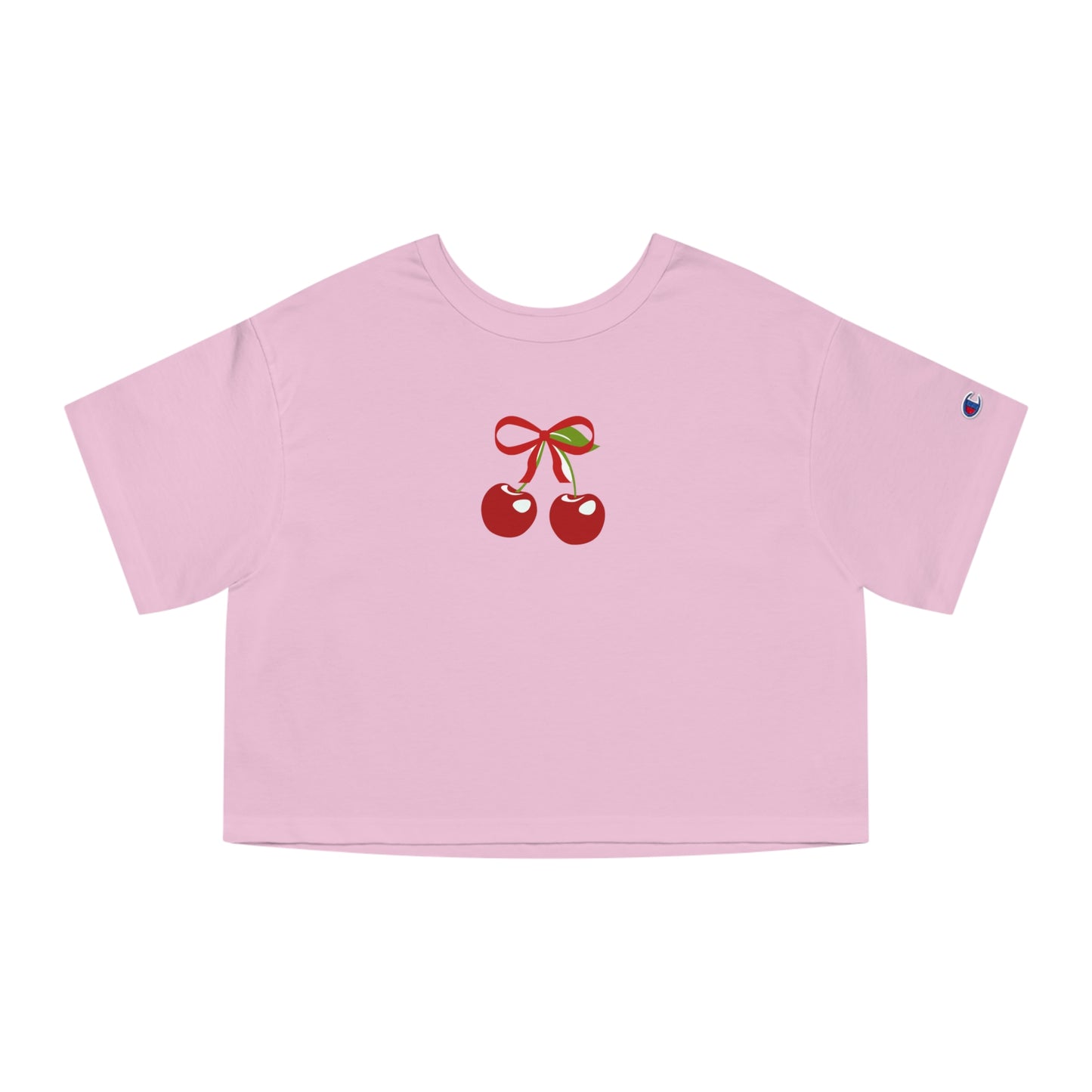 Cute Cherry Bow Cropped T-Shirt for Women