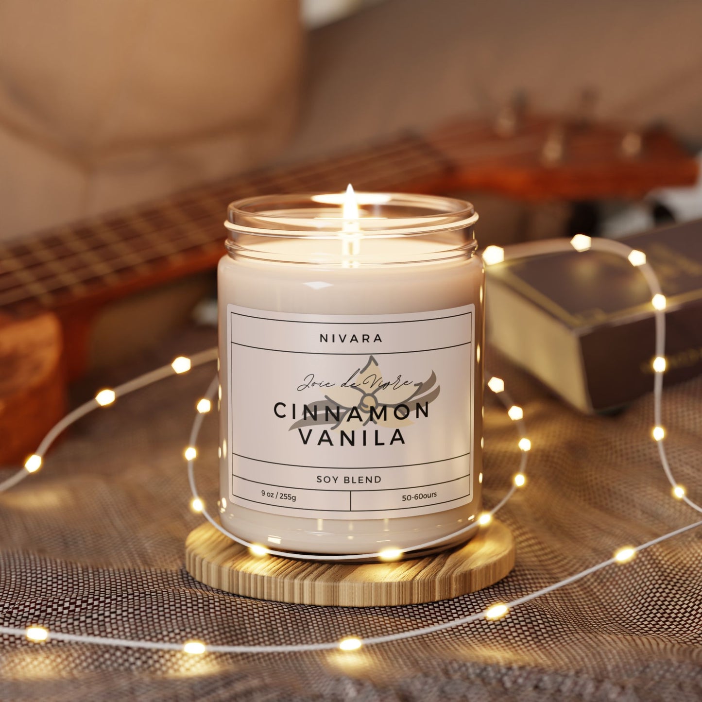 Cinnamon Vanilla Scented Soy Candle - 9oz - Cozy Home Decor & Gift