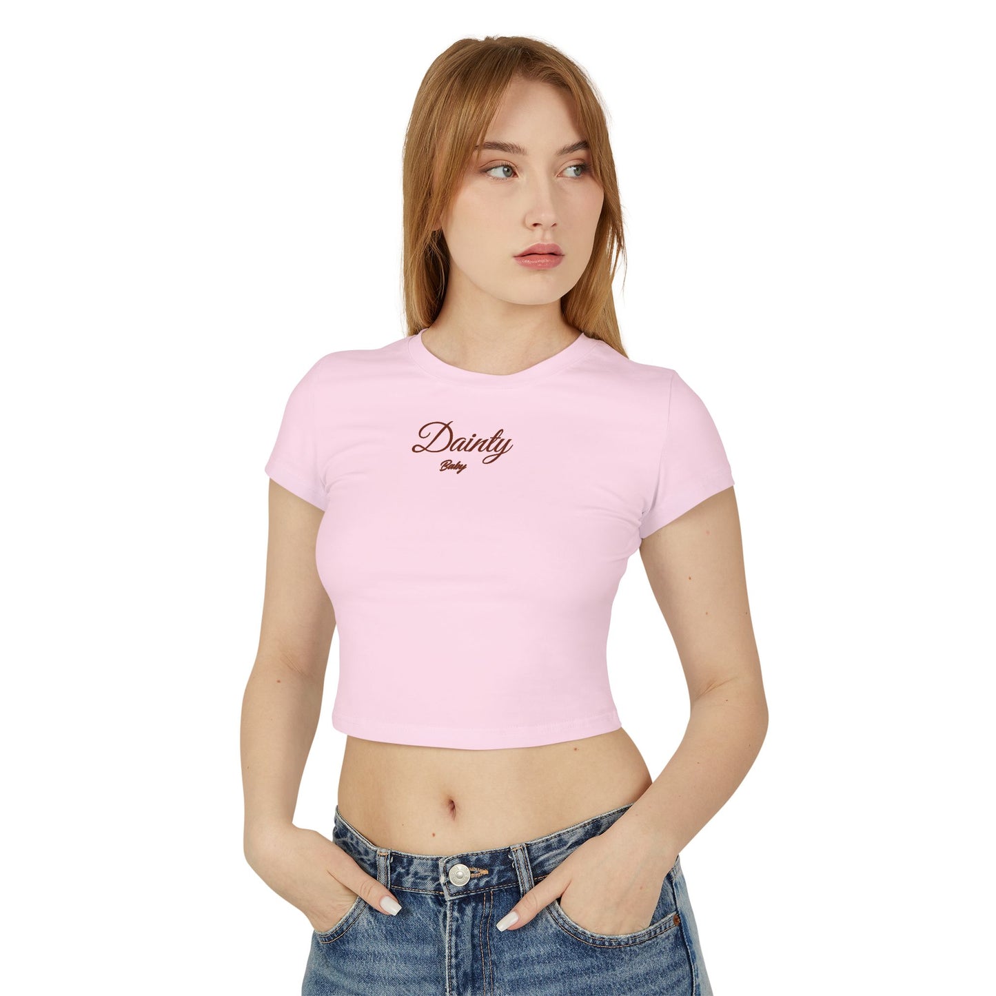 Dainty Baby Women's Baby Tee - Cute Graphic Cotton Top (pink)