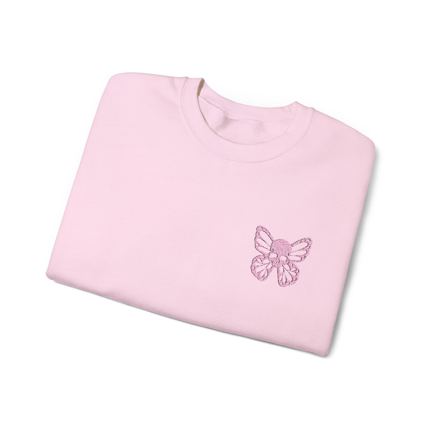 Butterfly Embroidered Unisex Crewneck Sweatshirt - Cozy Casual Wear