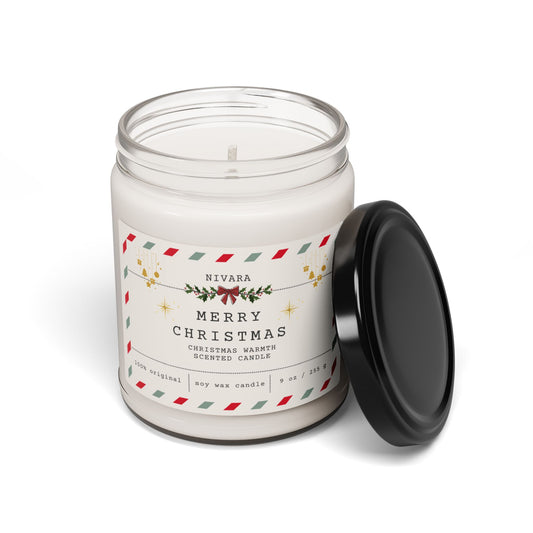 Merry Christmas Scented Soy Candle - 9oz Holiday Warmth