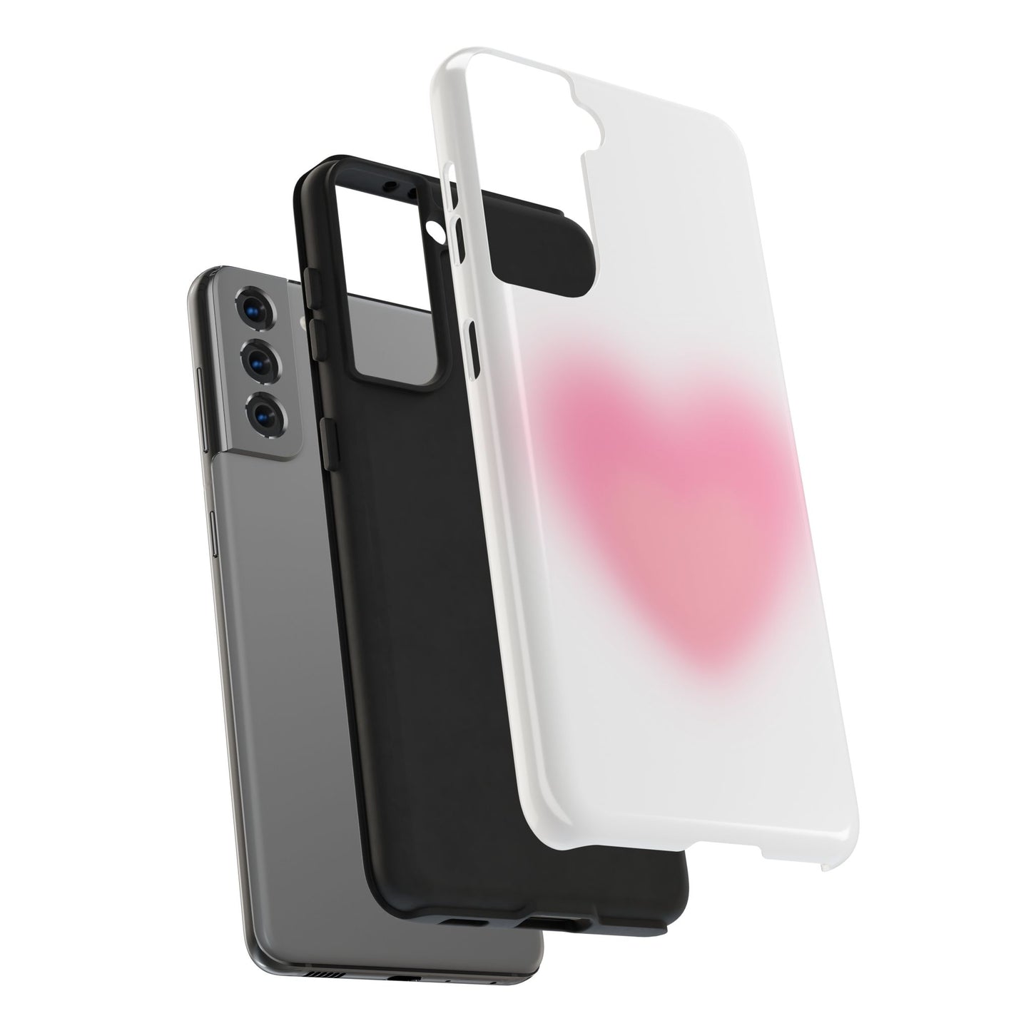 Cute Heart Design Tough Phone Case - Durable Protection for Your Phone