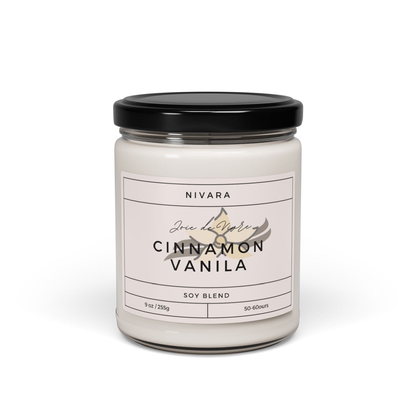 Cinnamon Vanilla Scented Soy Candle - 9oz - Cozy Home Decor & Gift