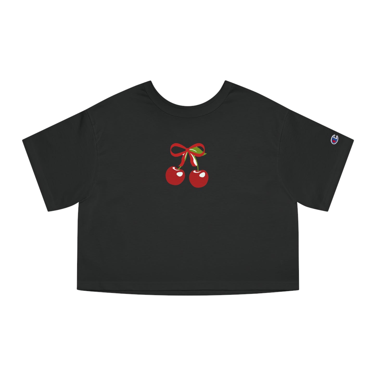 Cute Cherry Bow Cropped T-Shirt for Women