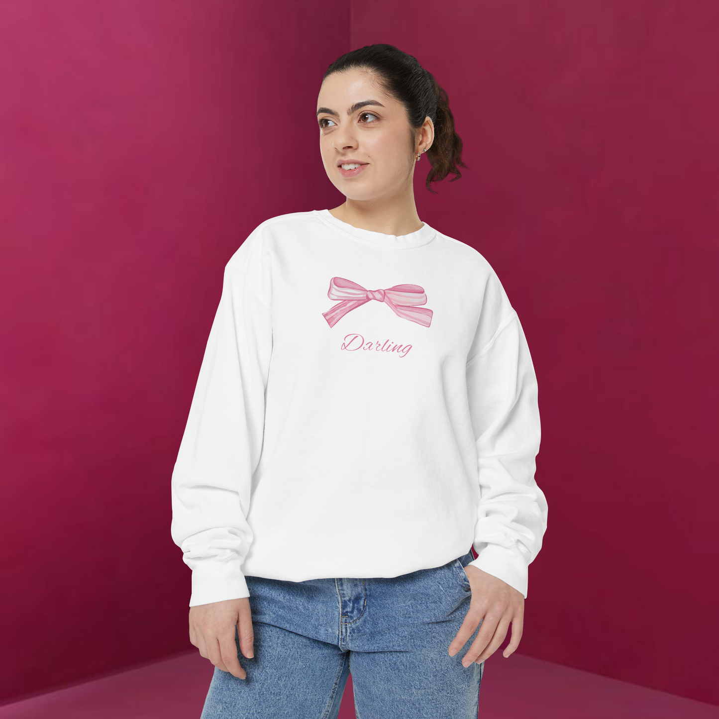 Darling Bow Graphic Unisex Sweatshirt - Cozy & Stylish Streetwear